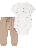 Carter's Child of Mine Baby Boys' Bodysuit Pant Set - Multi Construction, Newborn 24 Months