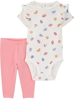 Carter's Child of Mine Baby Girls' Bodysuit Pant Set - Coral Berry