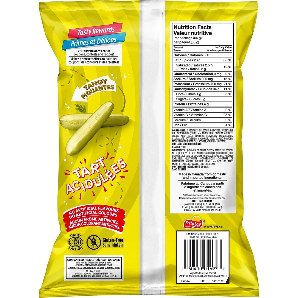 Lay's Dill Pickle flavoured potato chips, 66g