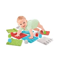 Soft Clemmy - Sensory Playmat - Safe Non-Toxic Rubber Pieces with Textured Surfaces - Stimulates Tactile Perception & Manual Skills - Fun Tower Building for Infants - Engaging Sensory Play - Ages 6 Months+, Touch, Crawl and Play