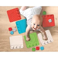 Soft Clemmy - Sensory Playmat - Safe Non-Toxic Rubber Pieces with Textured Surfaces - Stimulates Tactile Perception & Manual Skills - Fun Tower Building for Infants - Engaging Sensory Play - Ages 6 Months+, Touch, Crawl and Play