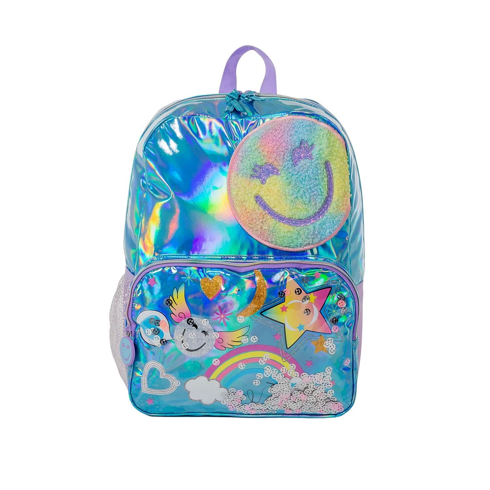 Jetstream Smiley Confetti & Blue Iridescent Backpack