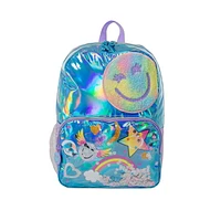 Jetstream Smiley Confetti & Blue Iridescent Backpack