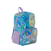 Jetstream Smiley Confetti & Blue Iridescent Backpack