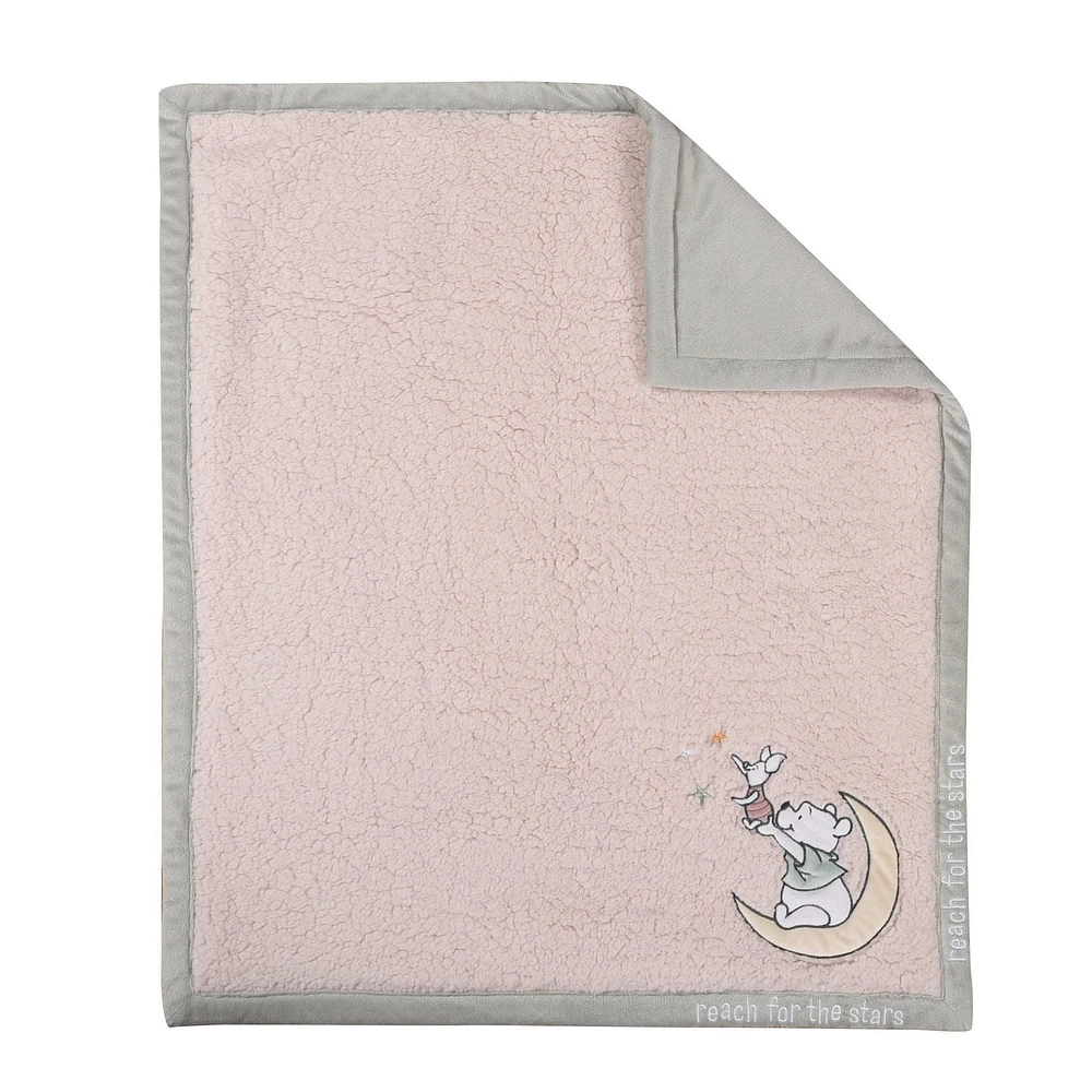 Disney Winnie the Pooh My First Blankie Sherpa Blanket, Pink