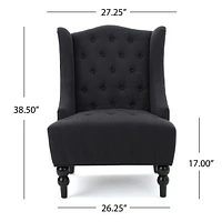 Noble House Adriana High-Back Fabric Club Chair, Dark Charcoal