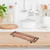 IH Casa Decor Acacia Wood Rect. Serving Board With Dual Handle On Stand