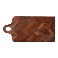 IH Casa Decor Acacia Wood Rect. Chevron Serving Board With Handle