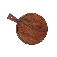 IH Casa Decor Acacia Wood Round Serving Tray With Handle