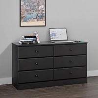 Prepac Astrid Black 6-Drawer Dresser