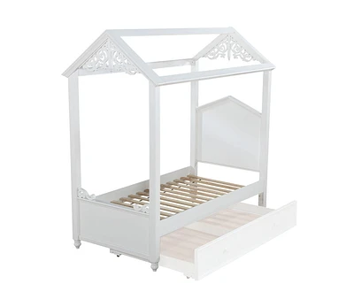 ACME Rapunzel Twin Bed in White