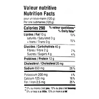 Emballage multiple de sous-marins Pizzachuck Martel 4 portions, total de 480 g