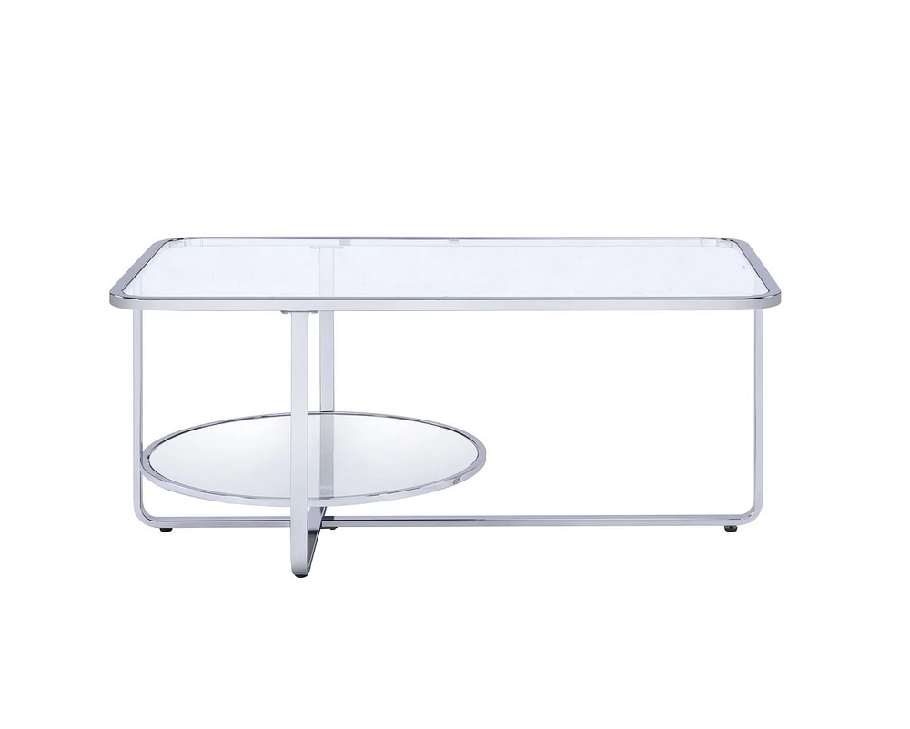 ACME Hollo Coffee Table in Chrome & Glass