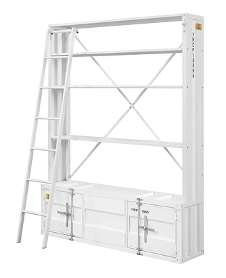 ACME Cargo Bookshelf & Ladder in White