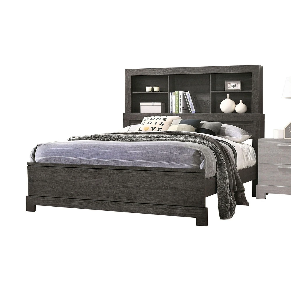 ACME Lantha Eastern King Bed w/Storage in Gray Oak