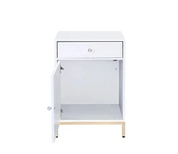 ACME Ottey Cabinet in White High Gloss & Gold