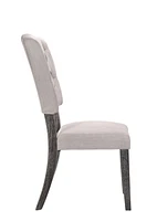 ACME Bernard Side Chair (Set-2) in Fabric & Weathered Gray Oak