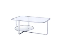 ACME Hollo Coffee Table in Chrome & Glass