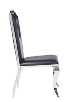 ACME Cyrene Side Chair (Set-2) in PU & Stainless Steel