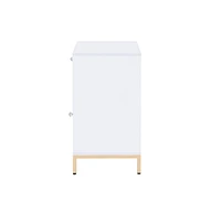 ACME Ottey Cabinet in White High Gloss & Gold