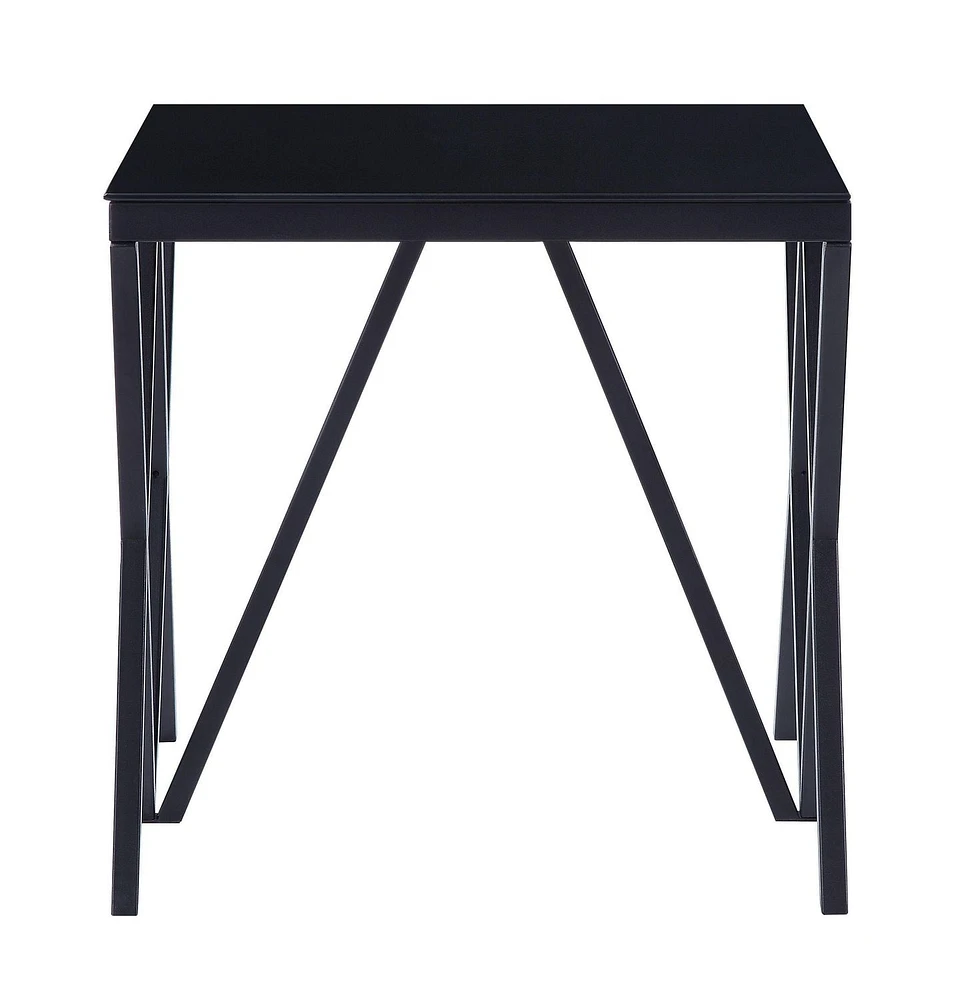 ACME Magenta End Table in Black & Glass