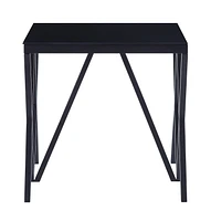 ACME Magenta End Table in Black & Glass