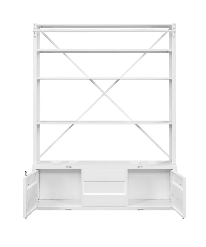 ACME Cargo Bookshelf & Ladder in White