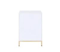 ACME Ottey Cabinet in White High Gloss & Gold