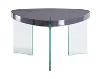 ACME Noland Coffee Table in Gray High Gloss & Clear Glass