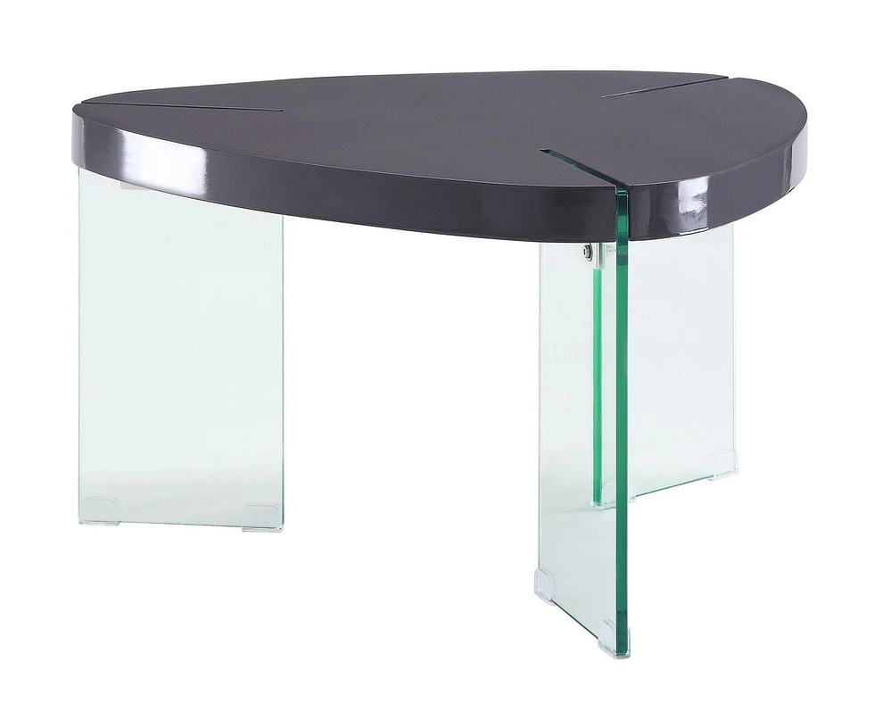 ACME Noland Coffee Table in Gray High Gloss & Clear Glass