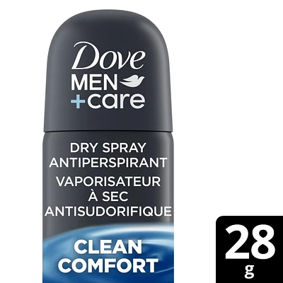 Vaporisateur à Sec Désodorisant Antisudorifique 72 h en format de voyage Dove Men+Care avec ¼ d'hydratants et vitamine E parfum 28 g Antisudorifique