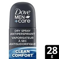 Vaporisateur à Sec Désodorisant Antisudorifique 72 h en format de voyage Dove Men+Care avec ¼ d'hydratants et vitamine E parfum 28 g Antisudorifique