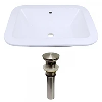 American Imaginations 21.75-in. W Undermount White Bathroom Vessel Sink Set For Wall Mount Drilling AI