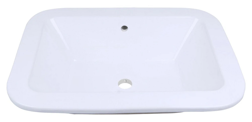 American Imaginations 21.75-in. W Undermount White Bathroom Vessel Sink Set For Wall Mount Drilling AI