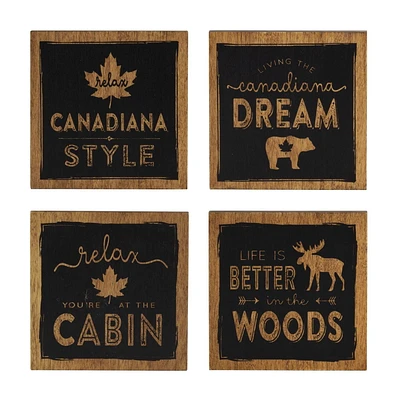 Canadiana Vintage Coasters, Set of 4