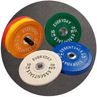 Everyday Essentials Color Coded Olympic Bumper Plate Weight Plate w Steel Hub, 45 lbs (Single Plate)