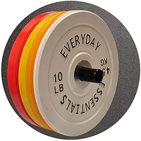 Everyday Essentials Color Coded Olympic Bumper Plate Weight Plate w Steel Hub, 45 lbs (Single Plate)