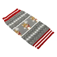 One Paw Holiday Pets' Fair Isle Christmas Dog Sweater, Sizes XS-XL, Warm and Soft, Grey