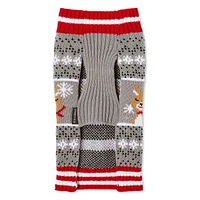 One Paw Holiday Pets' Fair Isle Christmas Dog Sweater, Sizes XS-XL, Warm and Soft, Grey