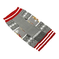 One Paw Holiday Pets' Fair Isle Christmas Dog Sweater, Sizes XS-XL, Warm and Soft, Grey