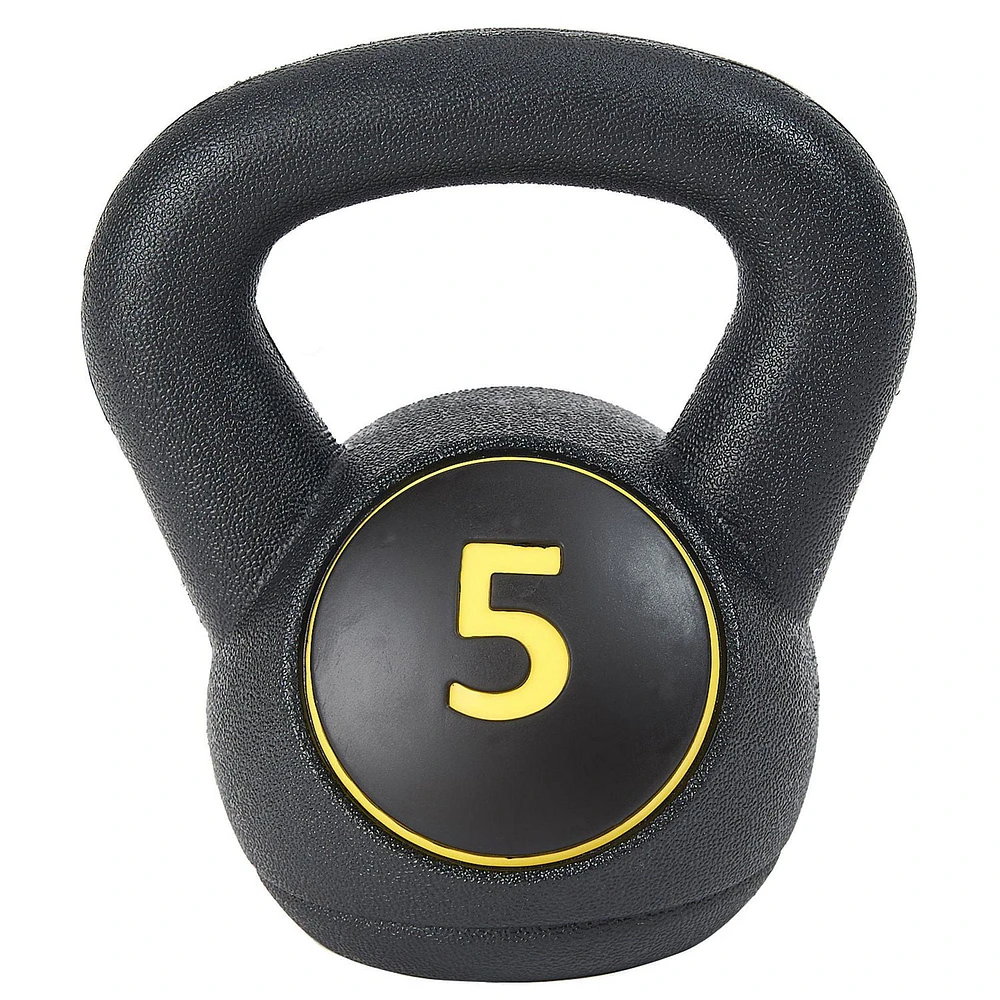 Everyday Essentials Wide Grip 3-Piece Kettlebell Set, includes 5 Lbs, 10 Lbs, 15 Lbs