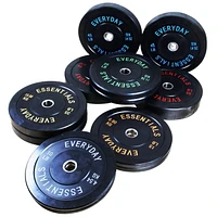 Everyday Essentials Olympic Bumper Plate Weight Plate with Steel Hub, Black, 25 lbs (Single Plate)