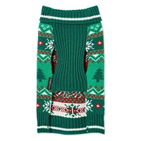 One Paw Holiday Pets' Fair Isle Christmas Dog Sweater, Green, Sizes XS-XL