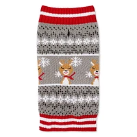 One Paw Holiday Pets' Fair Isle Christmas Dog Sweater, Sizes XS-XL, Warm and Soft, Grey