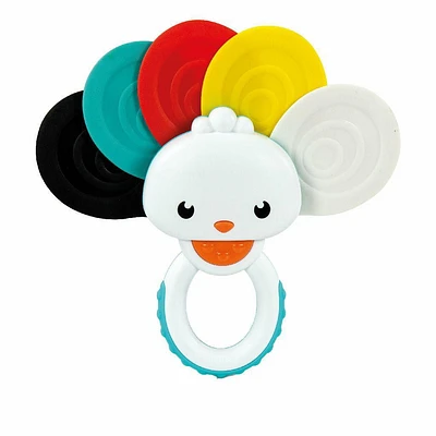 Rainbow Peacock Rattle, Soft rattle in the shape of a peacock
