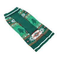 One Paw Holiday Pets' Fair Isle Christmas Dog Sweater, Green, Sizes XS-XL