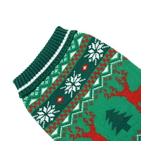 One Paw Holiday Pets' Fair Isle Christmas Dog Sweater, Green, Sizes XS-XL