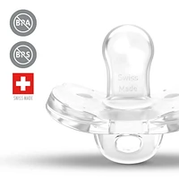 Medela Baby new SOFT SILICONE one-piece Pacifier designed to support baby's natural suckling, BPA free, Lightweight and orthodontic. 0-6 mo Boy 2pk