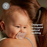 Medela Baby new SOFT SILICONE one-piece Pacifier designed to support baby's natural suckling, BPA free, Lightweight and orthodontic. 0-6 mo Boy 2pk