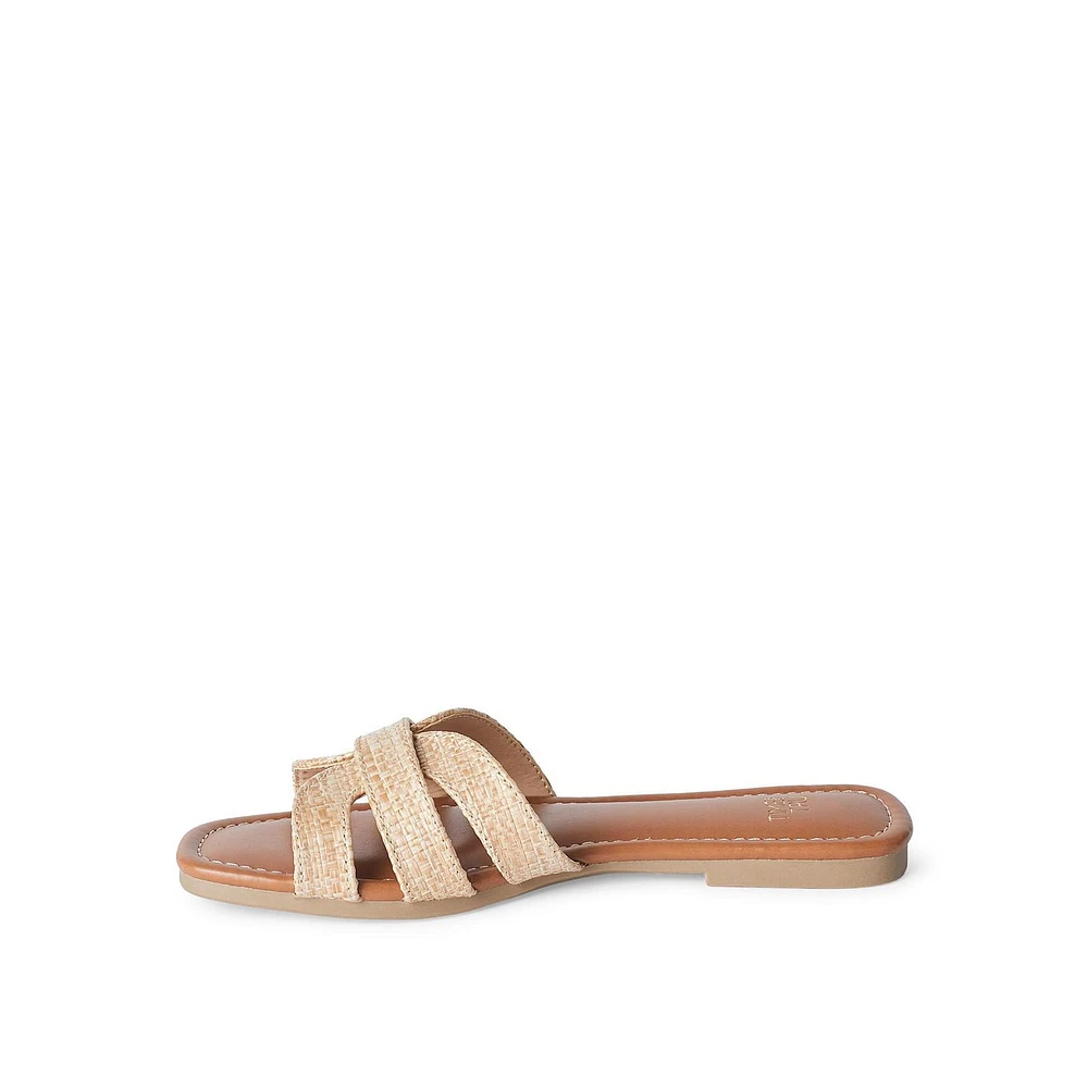 Sandales à brides en raphia Time and Tru pour femmes Pointures 6-10
